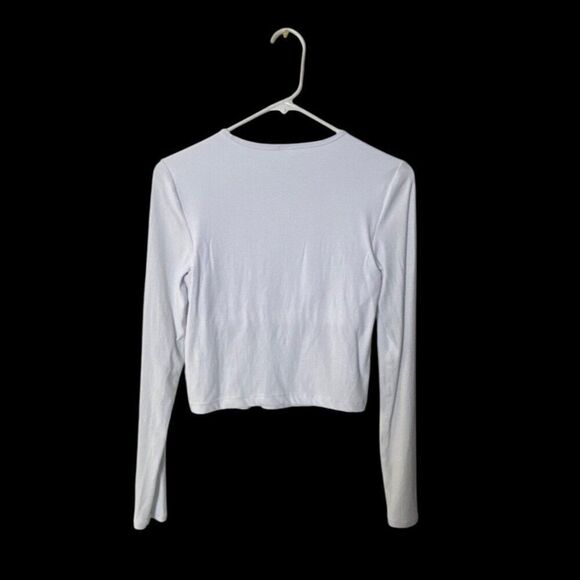 Yogalicious Heavenly Rib Kathleen Crop Long Sleeve Top S Rayon/Spandex Blend - Picture 2 of 5